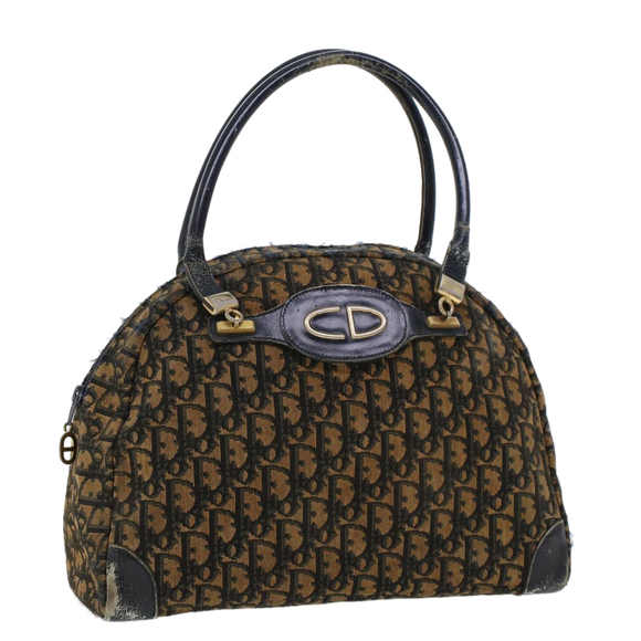 Christian Dior Trotter Canvas Hand Bag Navy Auth rd5259 - Picture 1 of 16